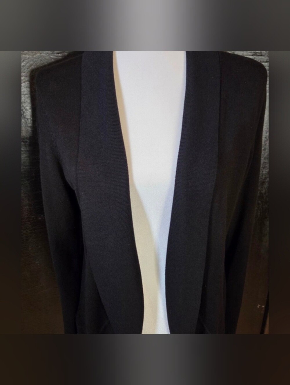 Verve Ami Black Open Front Cardigan Sweater Medium - Picture 3 of 10